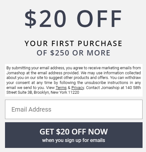 Code Promo JOMASHOP