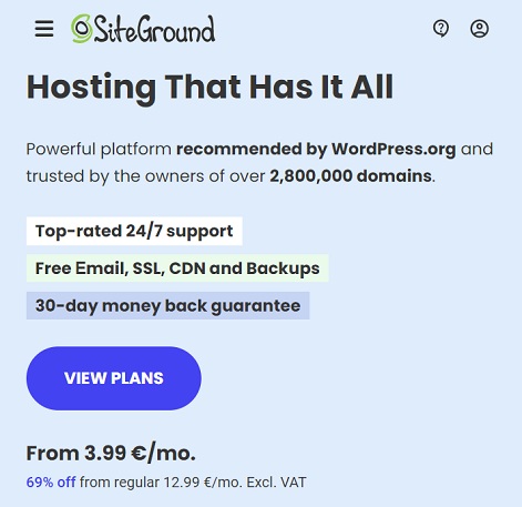 Code Promo SiteGround.com
